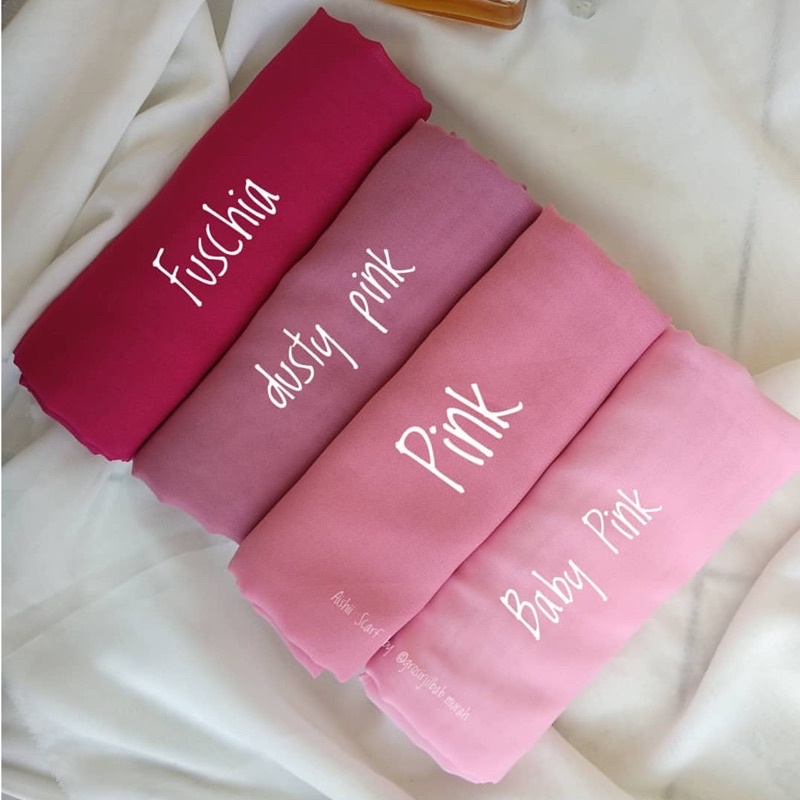 Jual Hijab Pollycotton Hijab Square ( Fuschia, Dusty pink, Pink, Baby