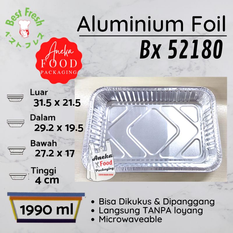 Jual Aluminium Bx Best Fresh Besar Loyang Persegi Tray Wadah Foil Shopee Indonesia