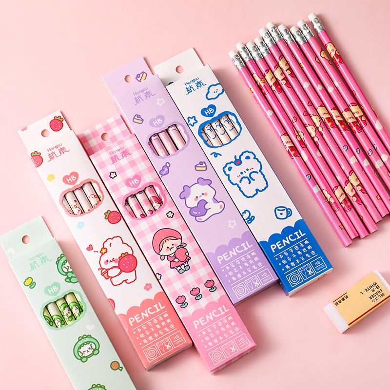 Jual Pensil Set Hb Isi 10 Pcs Alat Tulis Sekolah Set Berkarakter Lucu