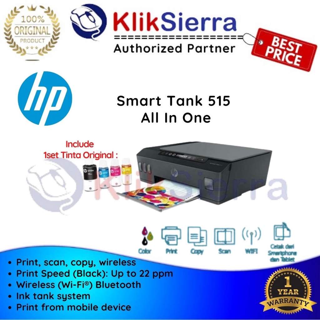 Jual HP Smart Tank 515 Printer All in One YOF71A SmartTank 515 Garansi ...