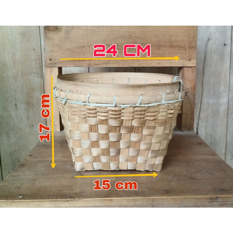 Jual Tenggok bambu/bakul bambu/dunak bambu berkualitas -+24cm | Shopee ...