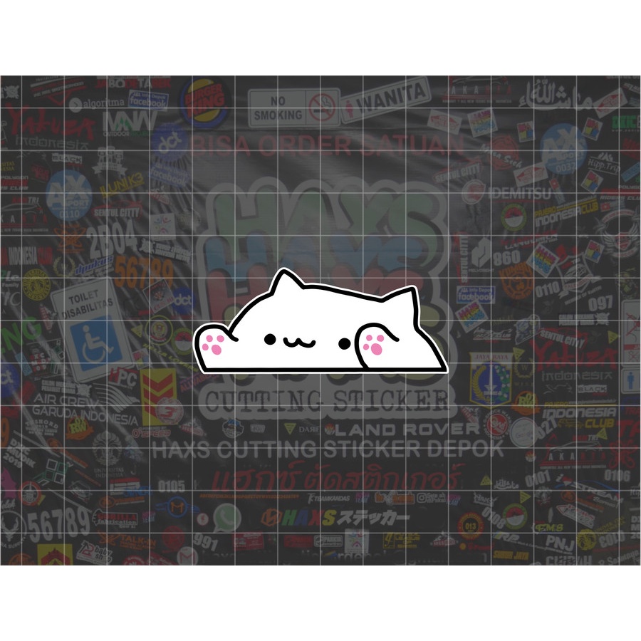 Jual Cutting Sticker Bongo Cat Ukuran 6 cm untuk motor mobil | Shopee ...