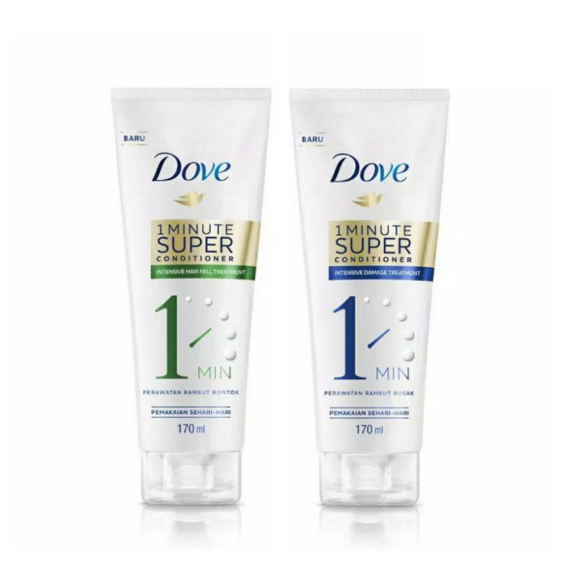 DOVE 1 Minute Intensiv-Behandlung 'Lang & Glänzend' – Mit Biotin, Repariert Geschädigtes Haar, 170 Ml