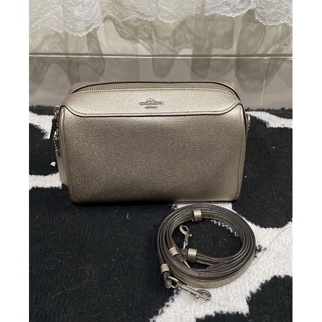 Coach Bennett Crossbody In Metallic Platinum Leather F80098 NEW