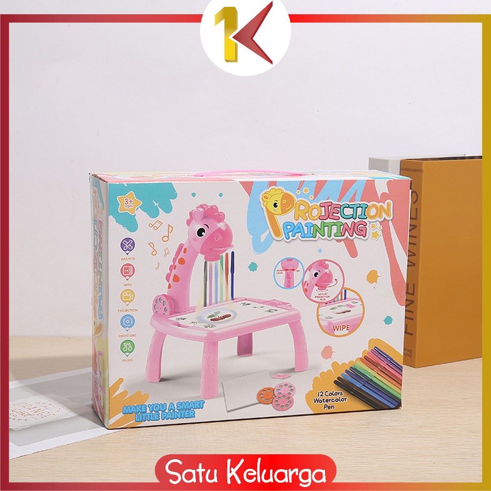 Jual SK-M47 Mainan Anak Projector Painting Jerapah Proyektor Meja ...