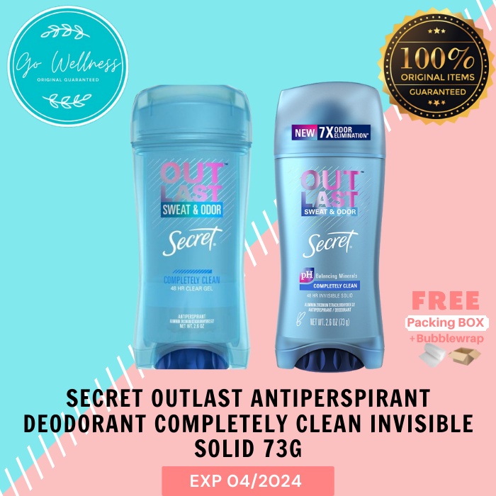 Jual Secret Outlast Clear Gel Deodorant Completely Clean 73gr Shopee