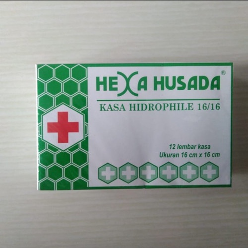 Jual Hexa Husada Kasa Hidrofile 16cmx16cm 1box Isi 12lembar Shopee