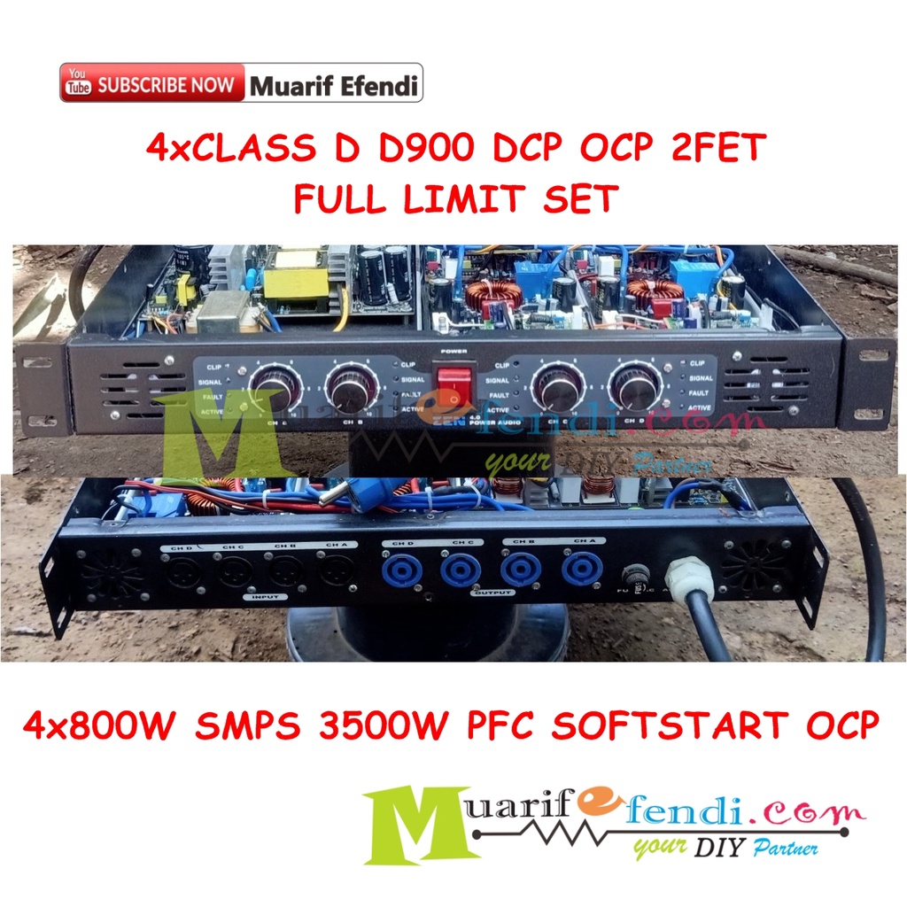 Jual POWER AMPLIFIER RAKITAN SIAP PAKAI CLASS D 4 channel 1U 4X800W