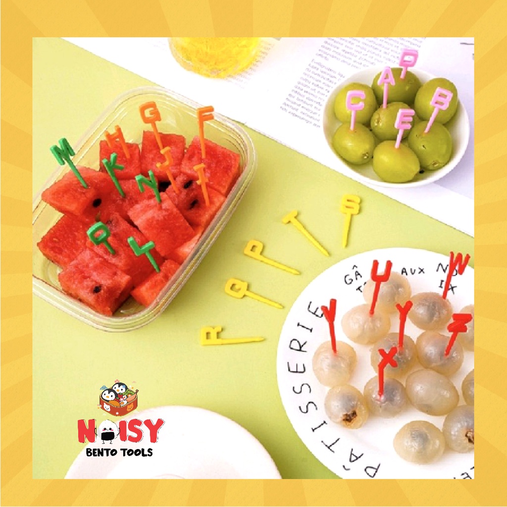 Jual ALPHABET PICK | TUSUKAN BENTO HURUF A-Z | Shopee Indonesia
