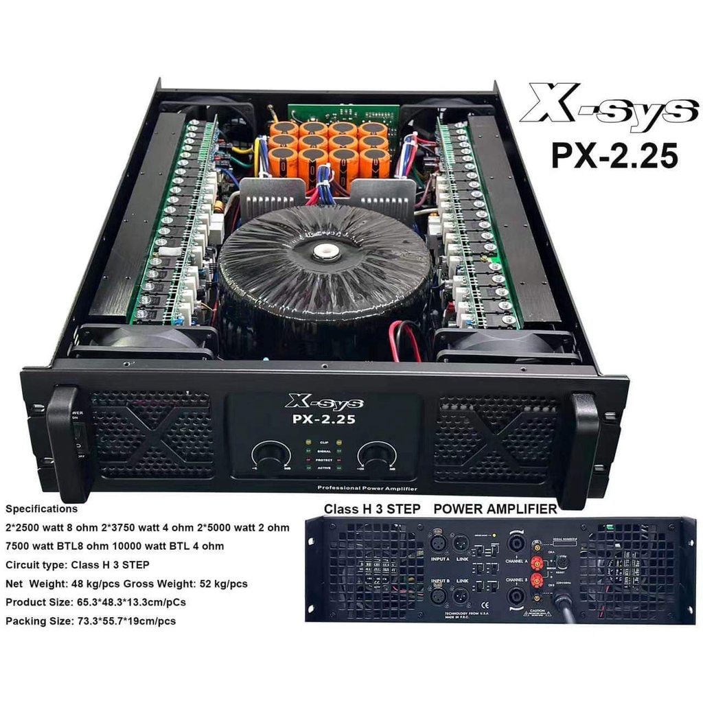 Jual X-Sys Power Amplifier PX 2.25 Class H 3 Step Original | Shopee ...