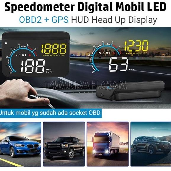 Jual Speedometer Digital Mobil Head Up Display Hud Obd2 Car | Shopee ...