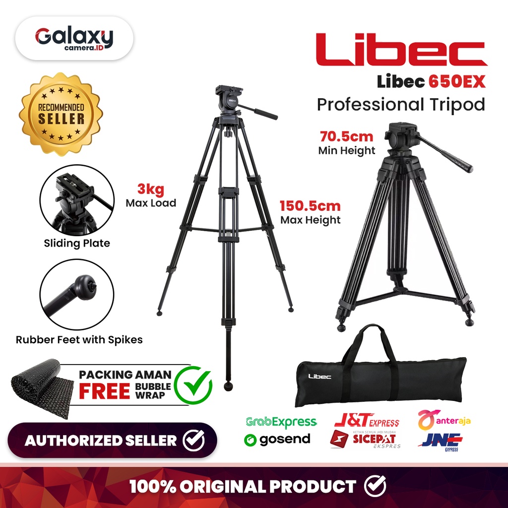 Jual Libec 650ex 650 Ex Professional Tripod For Camcorder Dslr