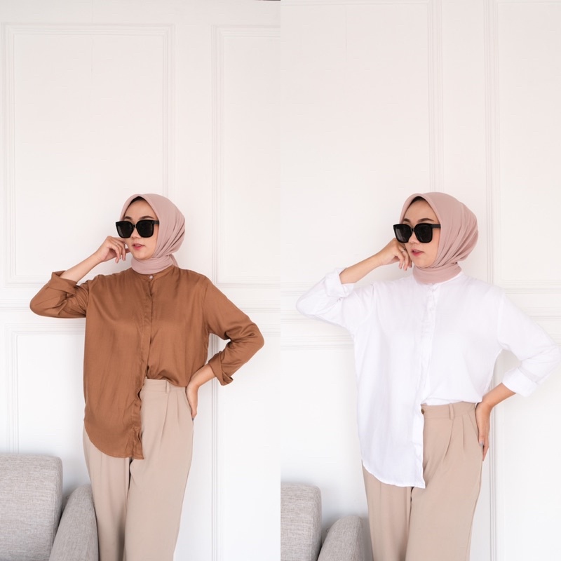 Jual KEMEJA BASIC POLOS LD 120 | KEMEJA BASIC CRINKLE JUMBO | KEMEJA ...
