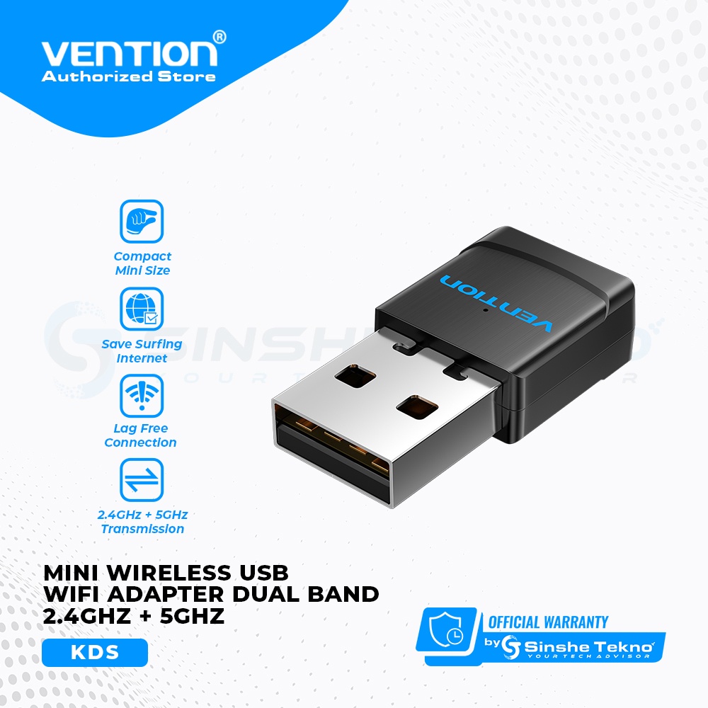 Jual Vention USB WiFi Receiver Dongle Single Dual Band Adapter 2.4G