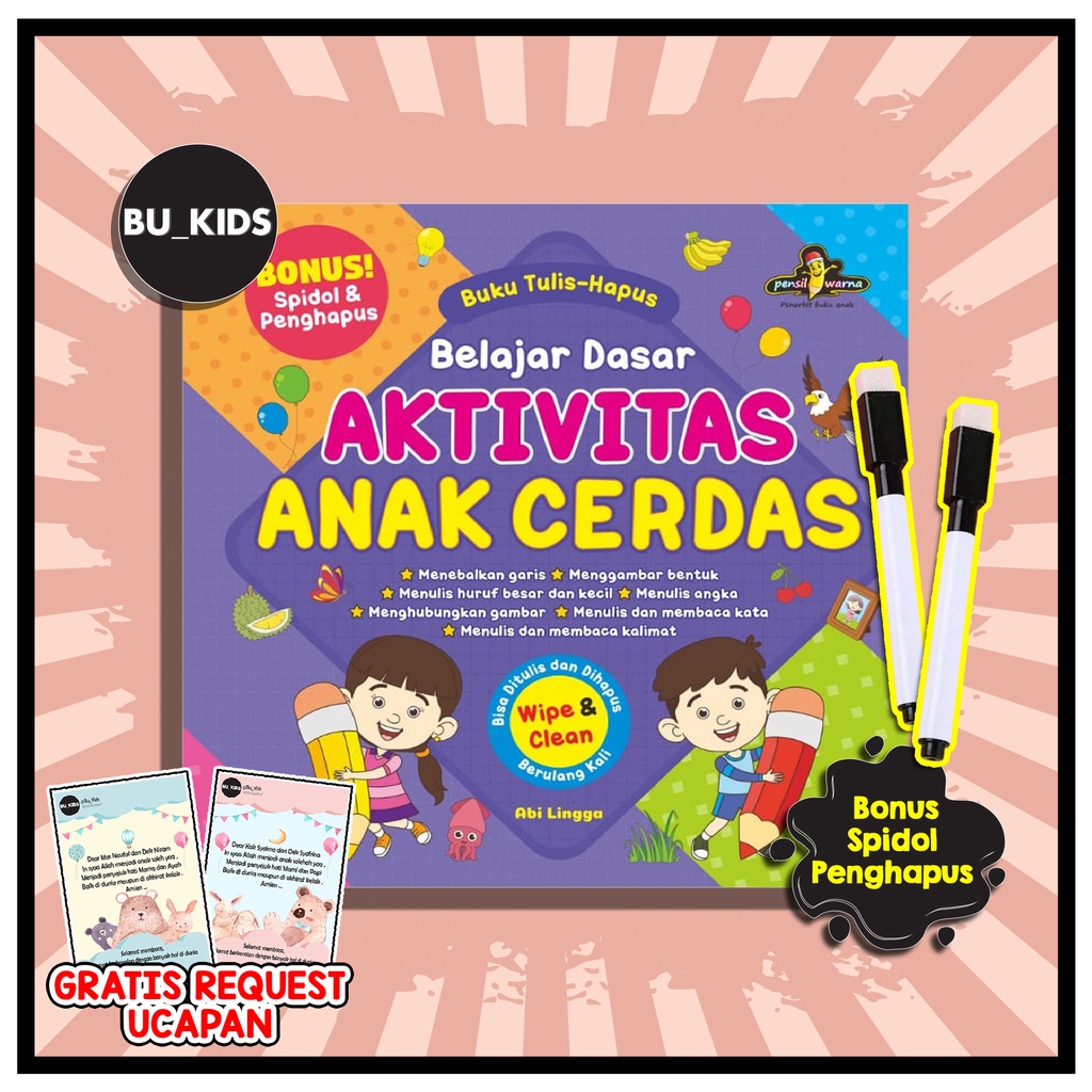 Jual Buku Aktivitas Anak Belajar Membaca Menulis Berhitung Wipe Clean ...