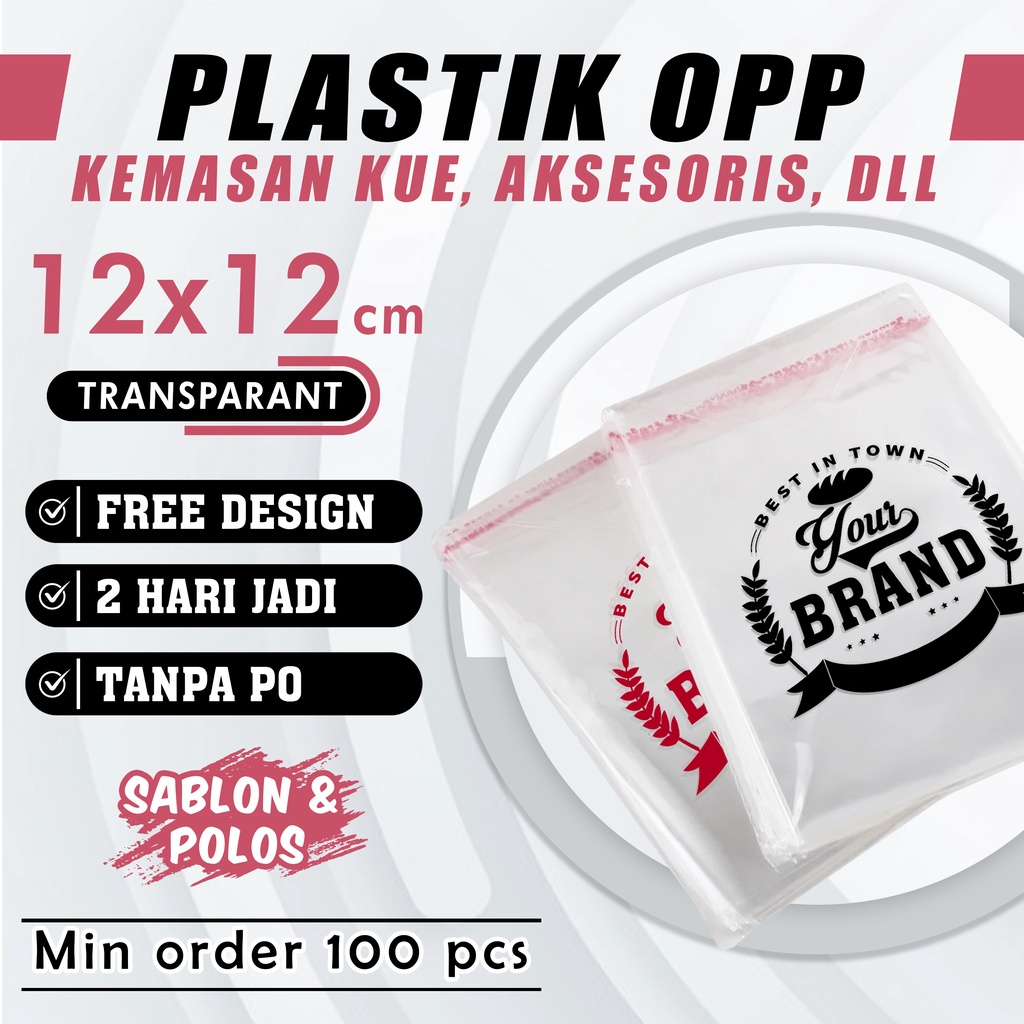 Jual Sablon Plastik Opp X Kecil Custom Print Premium Free Design