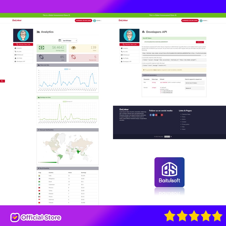 Jual SOURCE CODE APLIKASI DOLINKER ULTIMATE URL SHORTENER PLATFORM