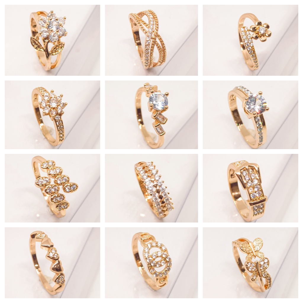 Jual Cincin Titanium Wanita Emas Muda Anti Karat Asli Rosegold Emas ...