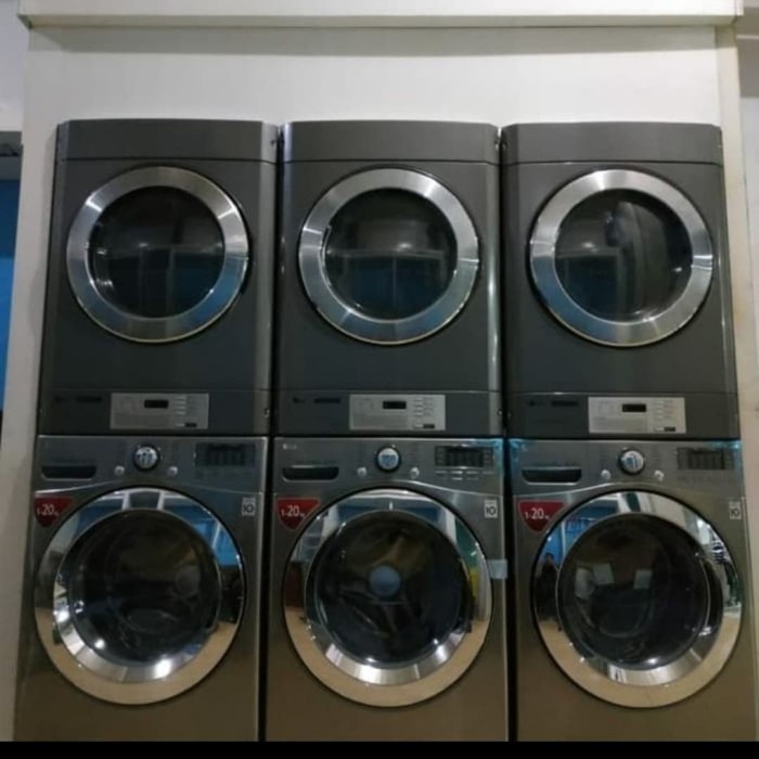 Jual MESIN CUCI DAN DRYER LG+LG NON KOIN TUMPUK (free Instalasi ...