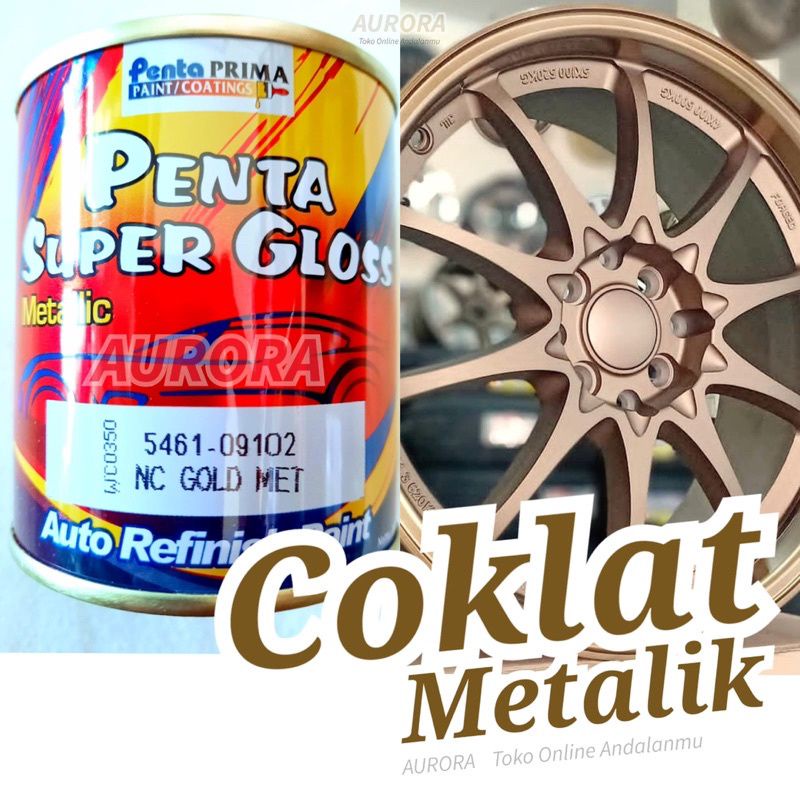 Jual Cat Penta Super Gloss Nc Gold Met Ml Emas Coklat Metalik Duco Duko Shopee Indonesia