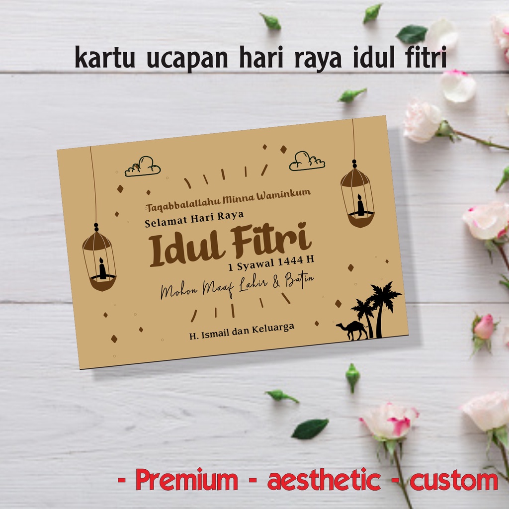 Jual Kartu Parcel Hampers Lebaran Hari Raya Idul FItri Custom Aesthetic