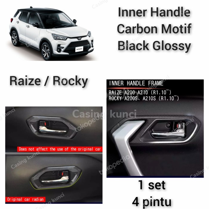 Jual Inner Handle toyota Raize rocky Carbon motif | Shopee Indonesia