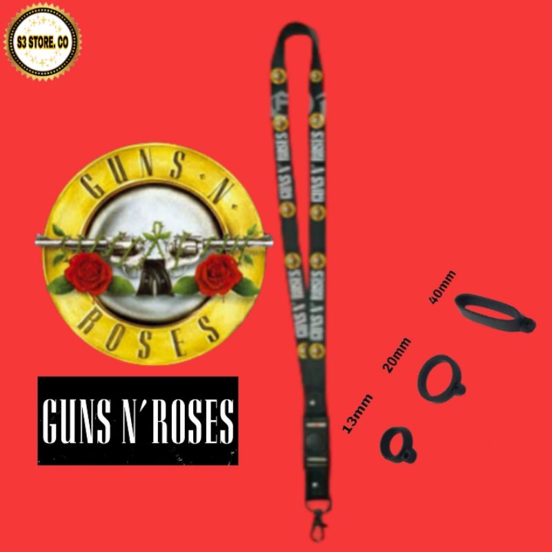 Jual TALI LANYARD GUN N ROSES lanyard BAND GANTUNGAN KUNCI/GANTUNGAN ID