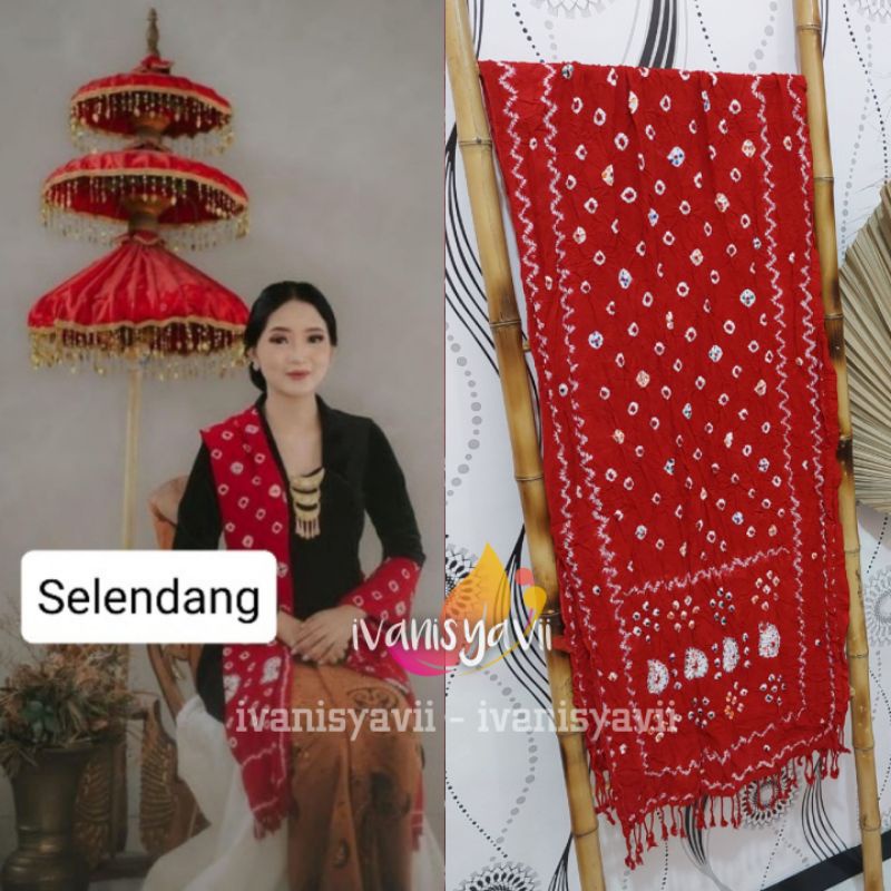Jual Selendang Jumputan - Warna Merah Cabe | Warna Lengkap | Shopee