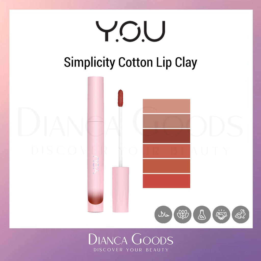 Jual Y.O.U Cotton Lip Clay Series - Salmon Nude / Sugar Rush / Pumpkin Spice  / Honey Coral / Rich Vine / Nude Latte - Mousse Velvet Texture YOU |  Diancagoods BKL | Shopee Indonesia