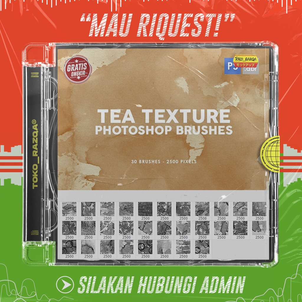 Jual 30 Tea Texture Stamp Brushes For PS/CSP