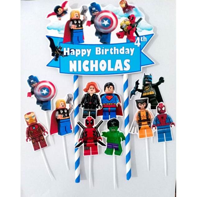 Jual TOPPER CAKE- HIASAN KUE ULANG TAHUN GAMBAR MARVEL AVENGERS MAINAN