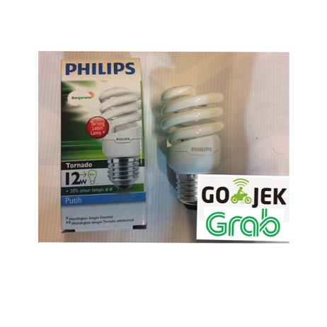 Philips Tornado T2 12W Ampoule Économie D'Énergie Spirale - Équivalent 58W, Classe A, E27