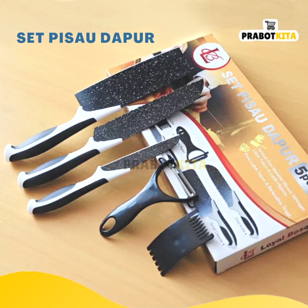 Jual Pisau Dapur Set Isi Pcs Lb Kitchen Knife Hitam