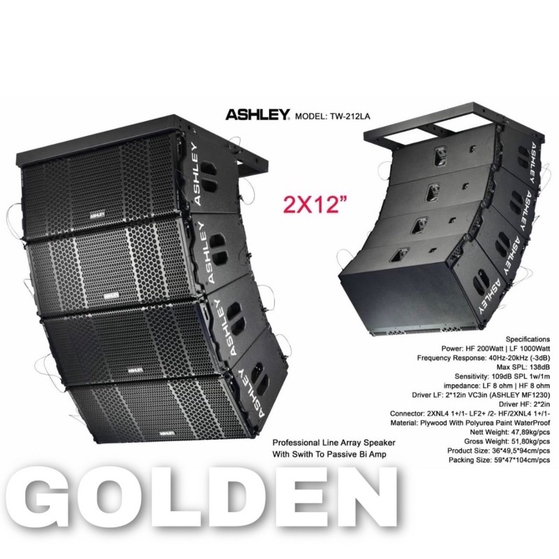 Jual Speaker Line Array Ashley TW 212LA Original 12 inch ASHLEY TW 212 ...