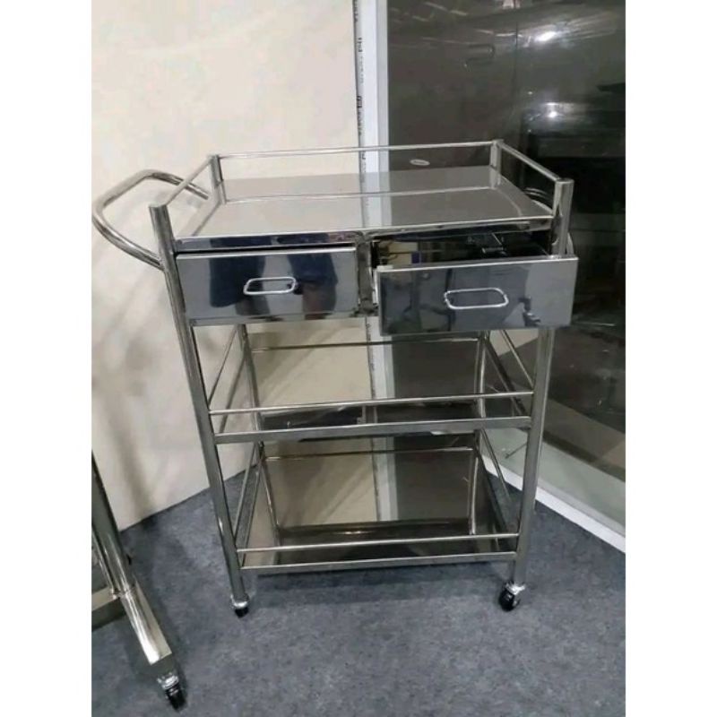 Jual Trolley instrument stainless / meja instrumen / meja troley ...