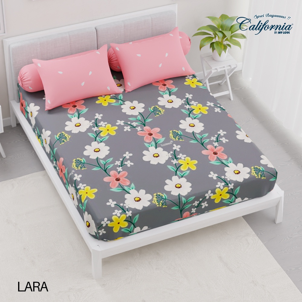 Jual CALIFORNIA Sprei King Fitted Bantal 4 180x200 Lara | Shopee Indonesia