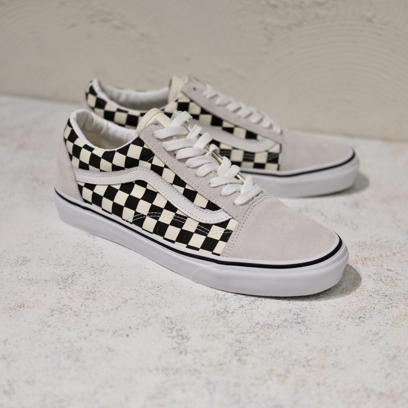 SEPATU VANS OLDSKOOL PRIMARY CHECKERBOARD/WHITE ORIGINAL