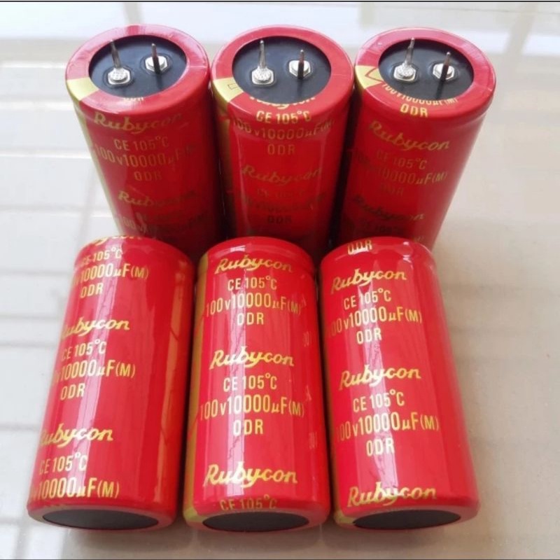 Jual 6 PCS RUBYCON 100V SUPER RED ELCO RUBYCON 10000uf 100 V 100V MERAH ...