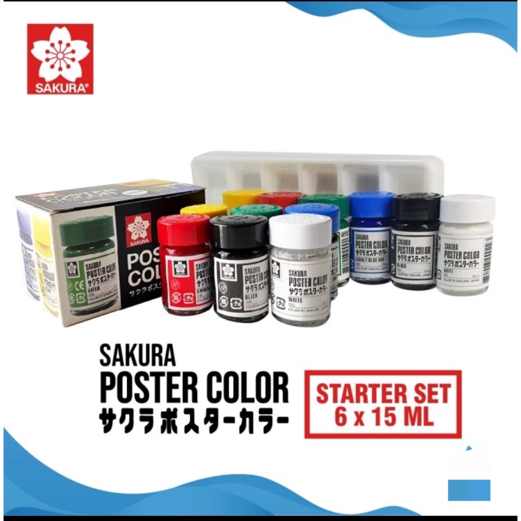 Jual sakura posters colors basic set 15 ml 6 warna | Shopee Indonesia