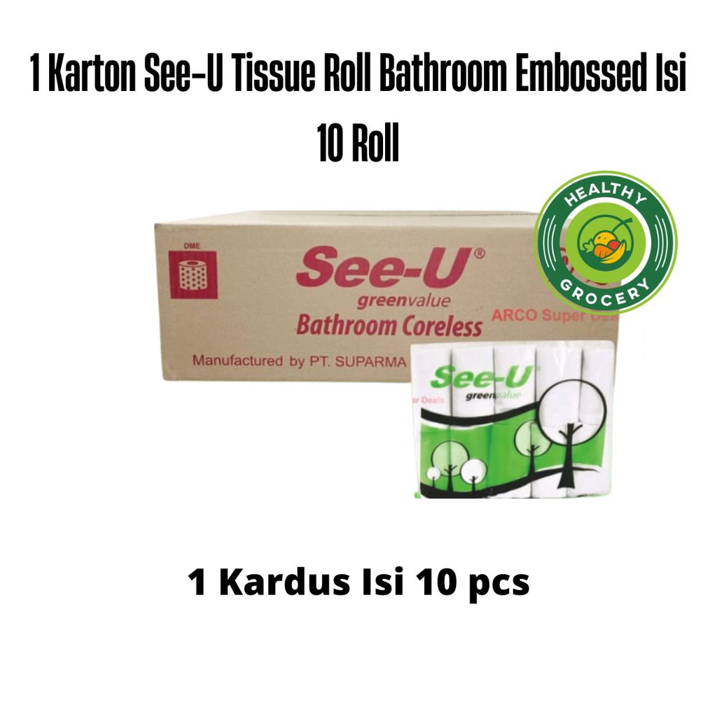 Jual 1 Kardus See-U Tissue Roll Bathroom Embossed Isi 10 Roll ...