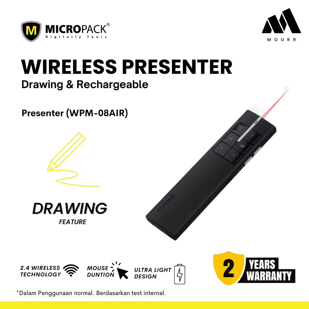 Jual Micropack Wireless Presenter Air Mouse Multimedia Pointer Air