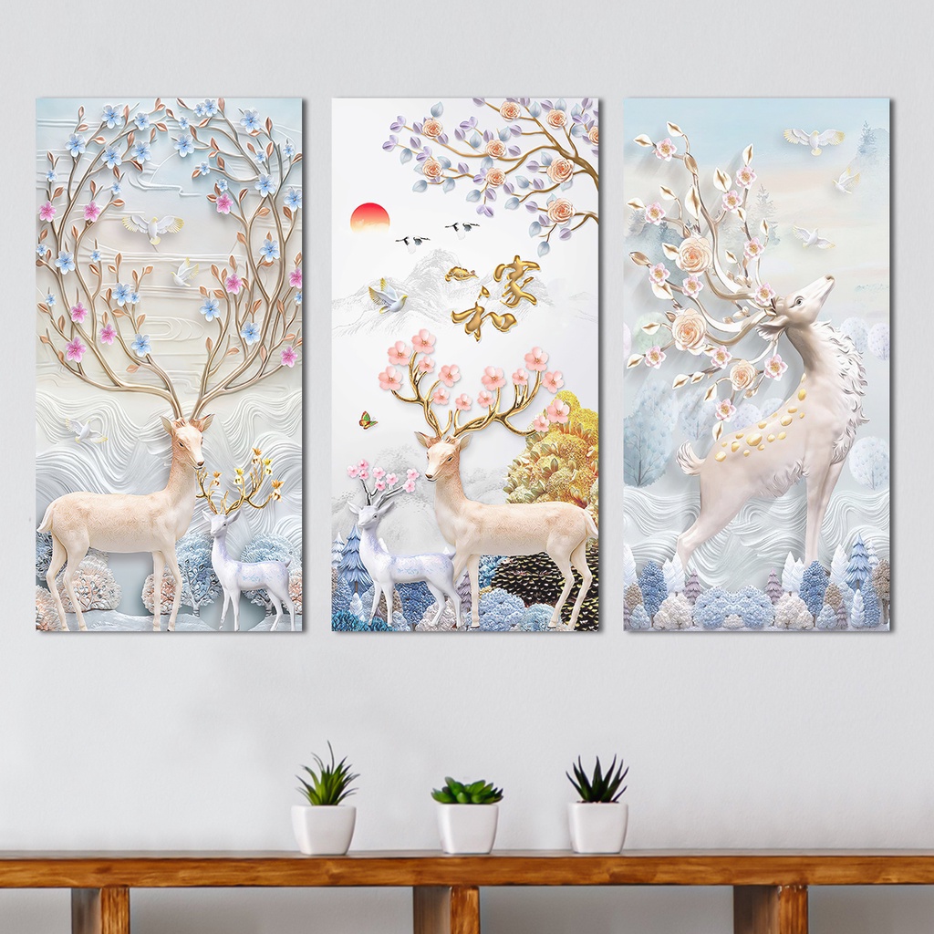 Hiasan Dinding Pemandangan Bunga Aesthetic Wall Decor Pajangan Dinding Poster Kayu Ruangan - FG