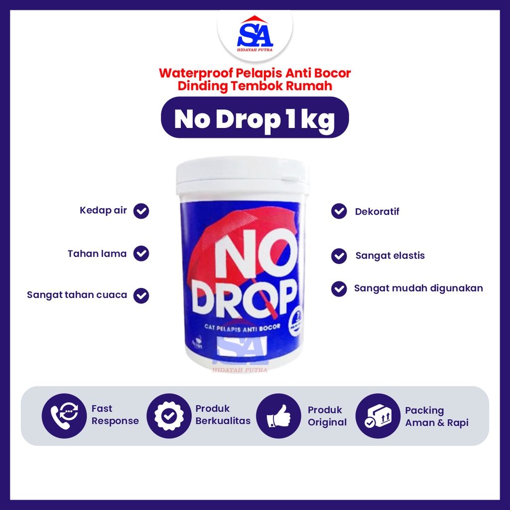 Jual Cat No Drop 1 Kg Waterproof Pelapis Anti Bocor Dinding Tembok Rumah Awet Tahan Lama 3935