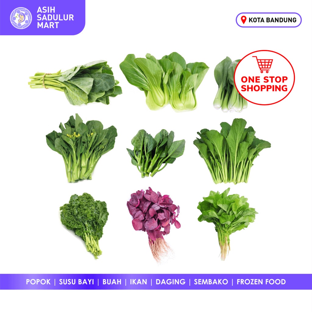 Jual Selada / Sawi / Bayam / Kailan / Kale 500gr Sayur Segar Promo
