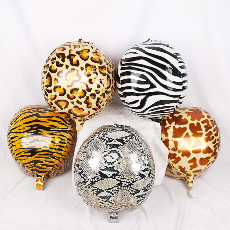 Jual Balon Foil Bulat 4D Satuan Motif Animal Print Hewan Leopard Macan ...