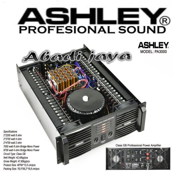 Jual power amplifier ashley pa 3000 / pa3000 class GB 4400 watt Shopee Indonesia