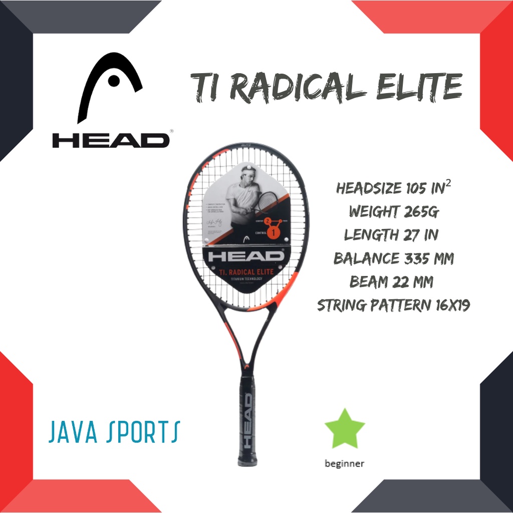 Jual Tenis Raket Head Ti Radical Elite | Pemula Beginner | 105 in² ...
