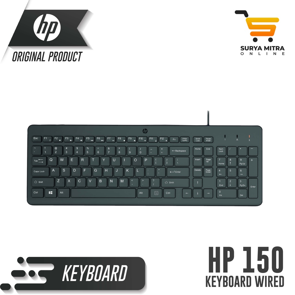 Jual Keyboard HP 150 Full Size Keyboard Wired USB | Shopee Indonesia