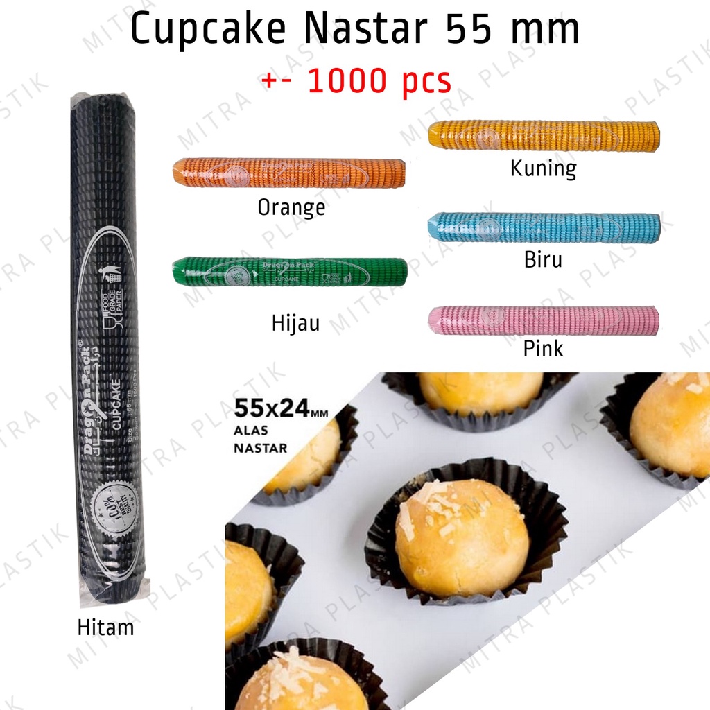 Jual Cupcake 55 mm Cup Cake Case Nastar Glassine Paper 1000 pcs Hitam ...