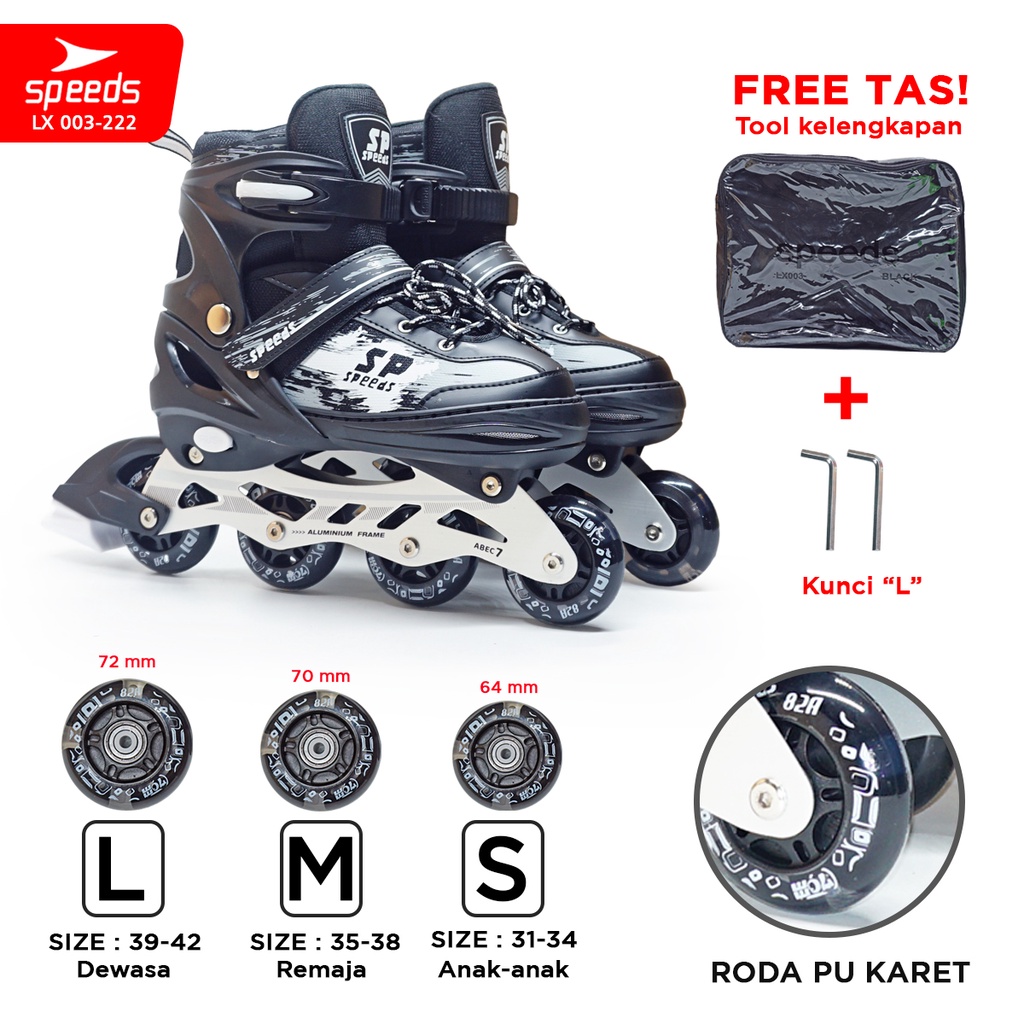 SPEEDS Sepatu Roda Semua Umur Inline Roller Skate Power Mode Bajaj Mobil  Laki Laki Perempuan Roller Skate 003